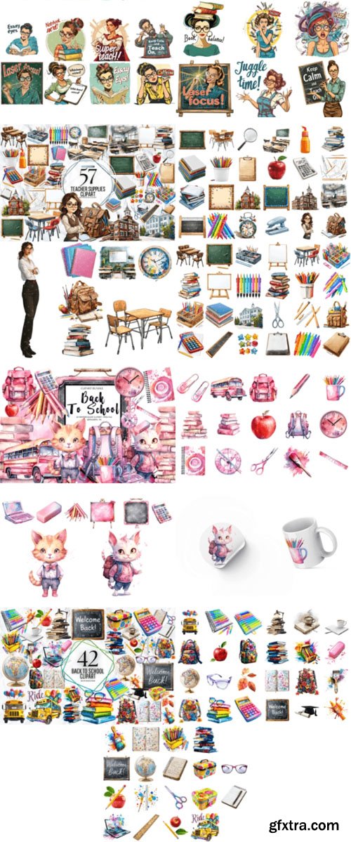 School Day Clipart Mega Bundle