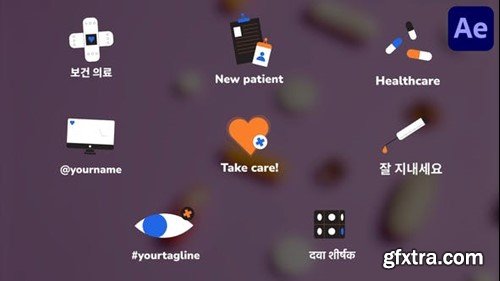 Videohive Medicine Pharmacy Icons And Titles for After Effects 53613382