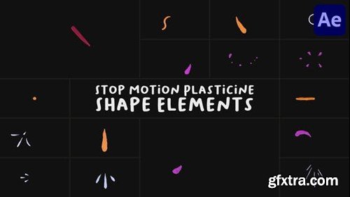 Videohive Stop Motion Plasticine Shape Elements for After Effects 53578136