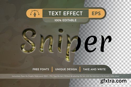 Sniper Text Effect, Graphic Style XHKDJ7G