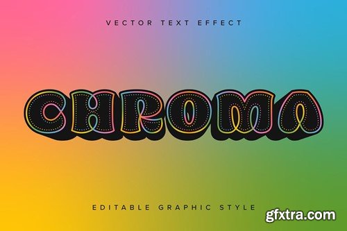 Colourful Outline Vector Text Effect Mockup X5XRW8D