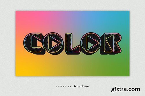 Colourful Outline Vector Text Effect Mockup X5XRW8D