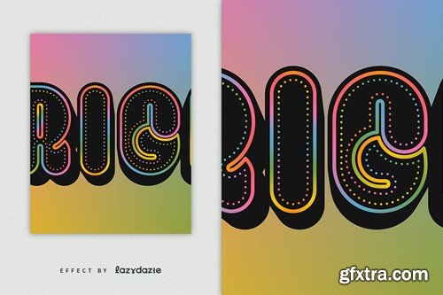 Colourful Outline Vector Text Effect Mockup X5XRW8D