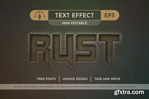 Old Metal Editable Text Effect, Graphic Style J4AZ8JV