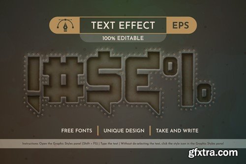 Old Metal Editable Text Effect, Graphic Style J4AZ8JV