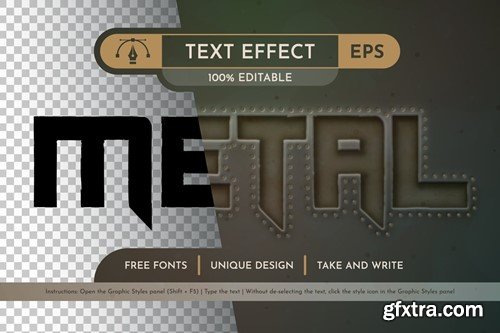 Old Metal Editable Text Effect, Graphic Style J4AZ8JV