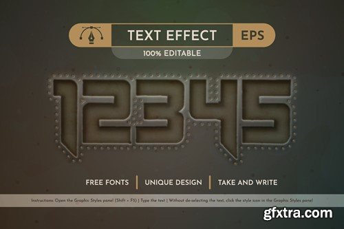 Old Metal Editable Text Effect, Graphic Style J4AZ8JV