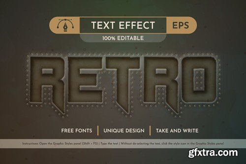 Old Metal Editable Text Effect, Graphic Style J4AZ8JV