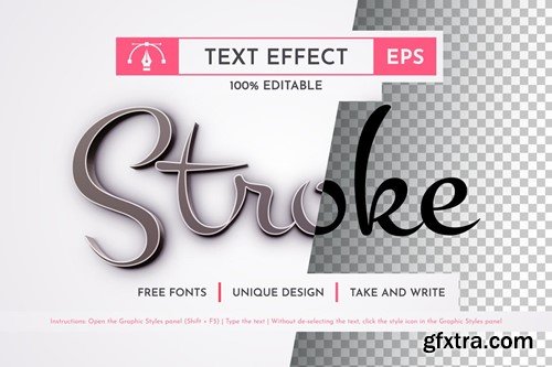 Realistic Stroke Editable Text Effect JPJ4NN9