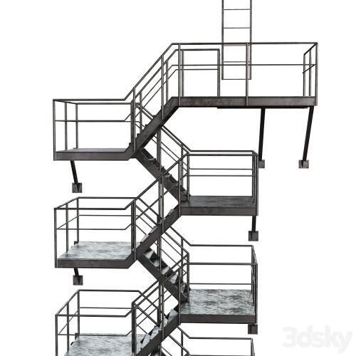 Metal Outdoor Fire Escape Stairs