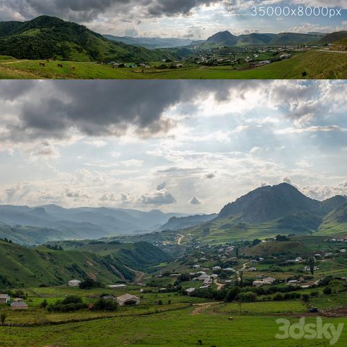 Mountain village. Panorama 35k