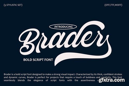 Brader Bold Script Font JS45ARK