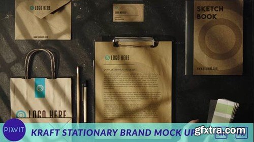 Videohive Kraft Stationary Brand Mock Up 53683016