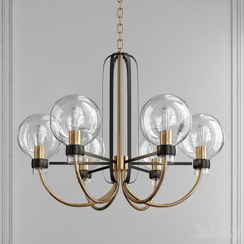 Bauhaus Bronze-Satin Brass 5 Light Chandelier by Maxim Lighting