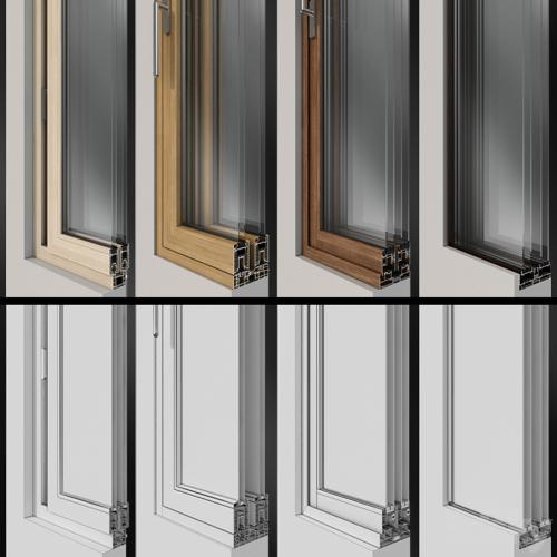 Sliding stained glass wooden windows & doors