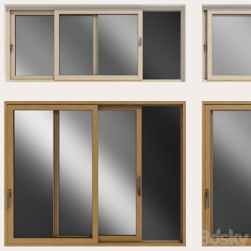 Sliding stained glass wooden windows & doors