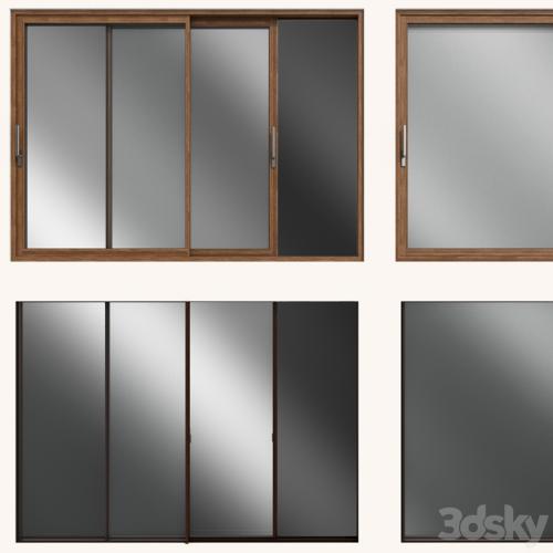 Sliding stained glass wooden windows & doors