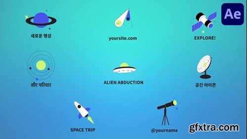 Videohive Space Exploring Icons And Titles for After Effects 53727265