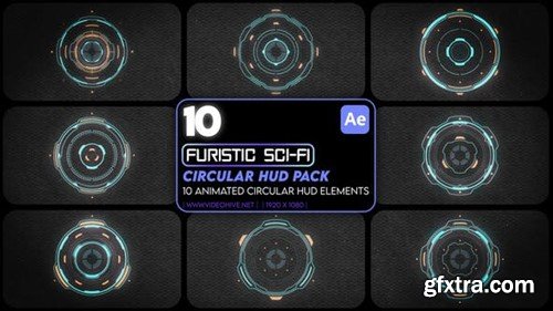 Videohive 10 Futuristic Sci-fi Circular HUD Pack 53746031