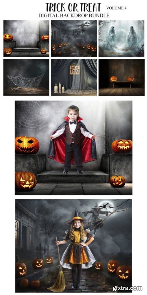 Trick or Treat V4 Digital BackdropBundle