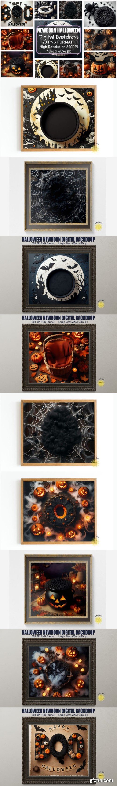 Halloween Newborn Digital Backdrops