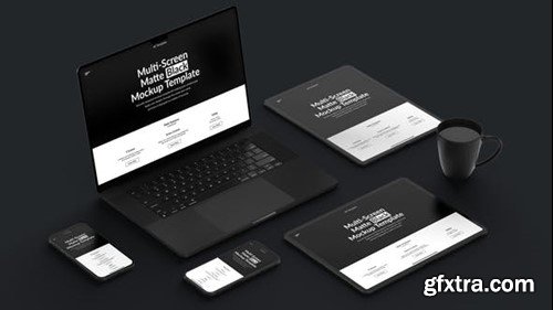 Videohive Multi Screen Matte Black Screen Mockup Template 53770882