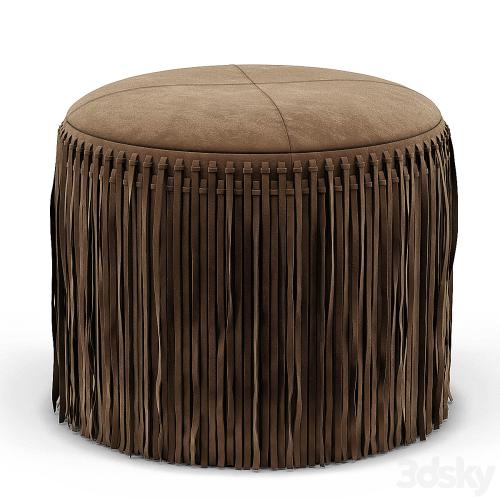 Wisteria Suede Boho Round Ottoman