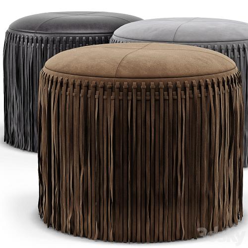 Wisteria Suede Boho Round Ottoman