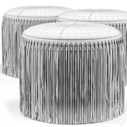 Wisteria Suede Boho Round Ottoman