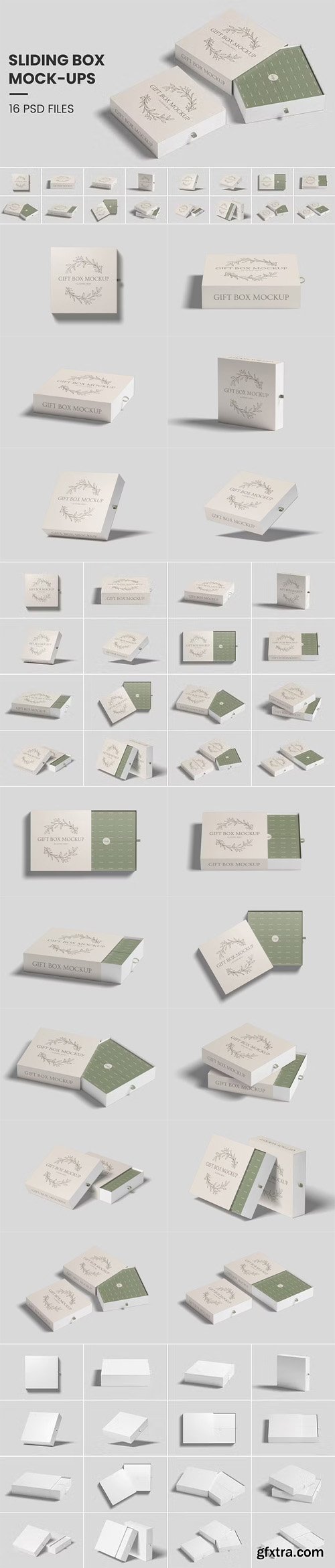 Sliding Gift Box PSD Mockup Templates