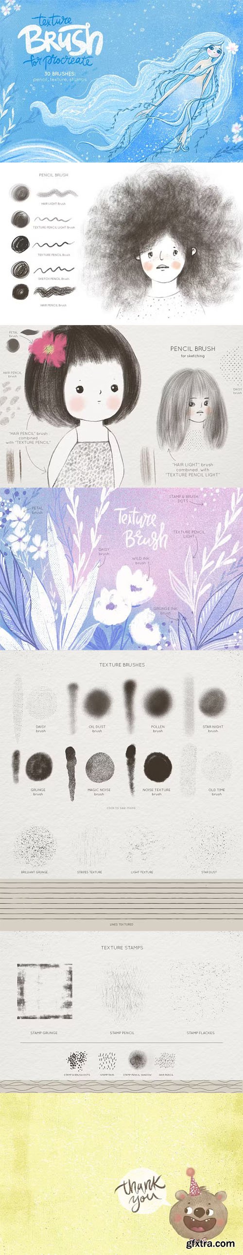 30 Texture Brushes for Procreate