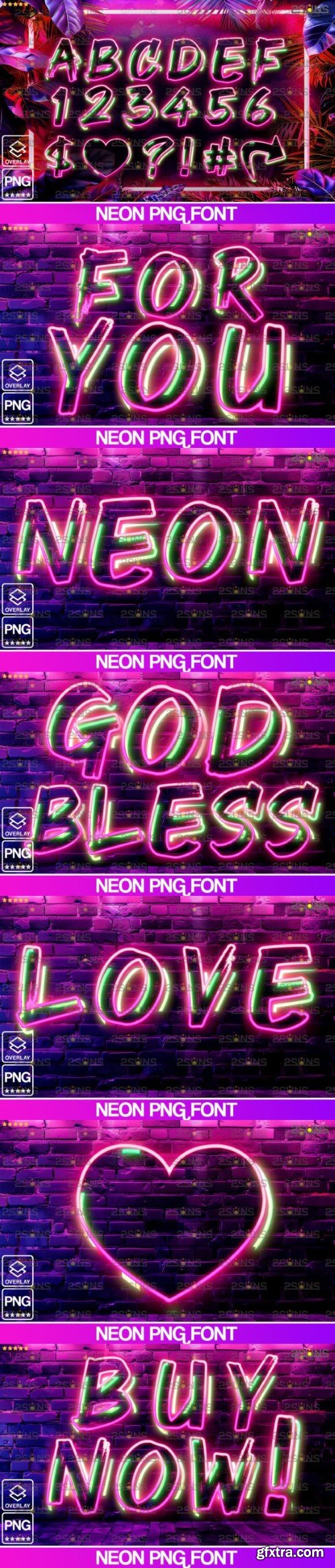 Alphabet Clipart Photoshop Overlays Neon