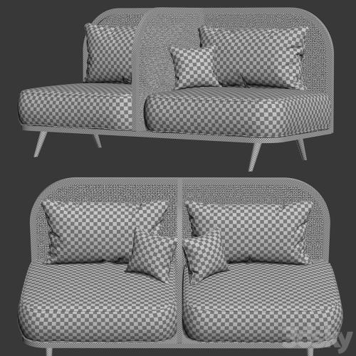 Two-seater restaurant sofa TS2 / Double sofa