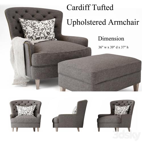 Cardiff Tufted Upholstered Armchair, Melford Royal Vintage