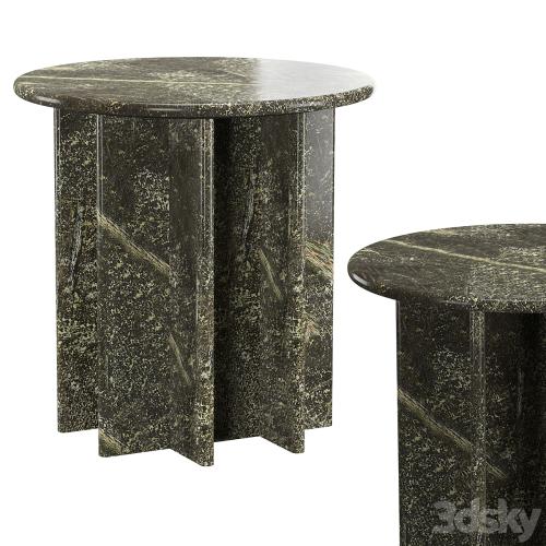 PASAR ROUND GREEN MARBLE SIDE TABLE