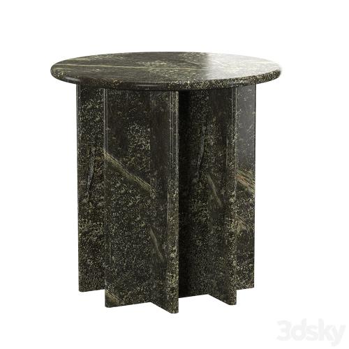 PASAR ROUND GREEN MARBLE SIDE TABLE