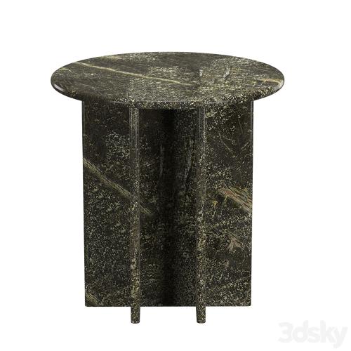 PASAR ROUND GREEN MARBLE SIDE TABLE