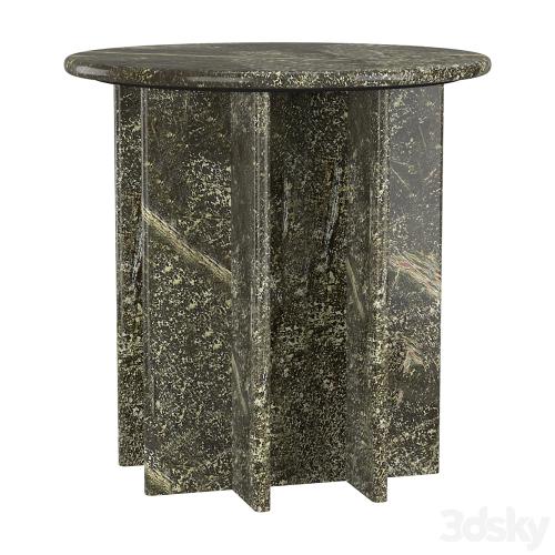 PASAR ROUND GREEN MARBLE SIDE TABLE