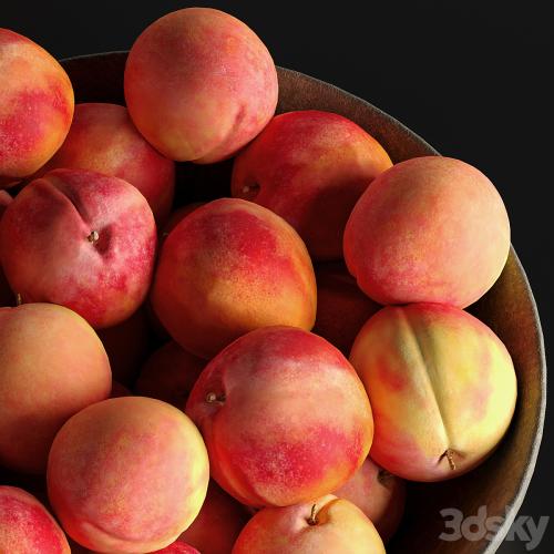 Peaches in a Ceramic Bowl