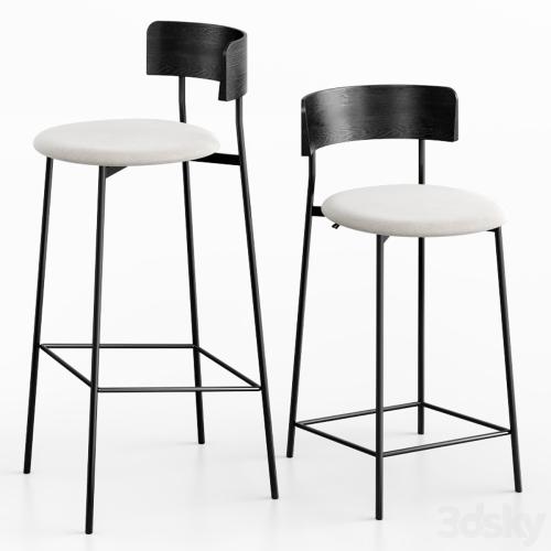 Friday bar stool black