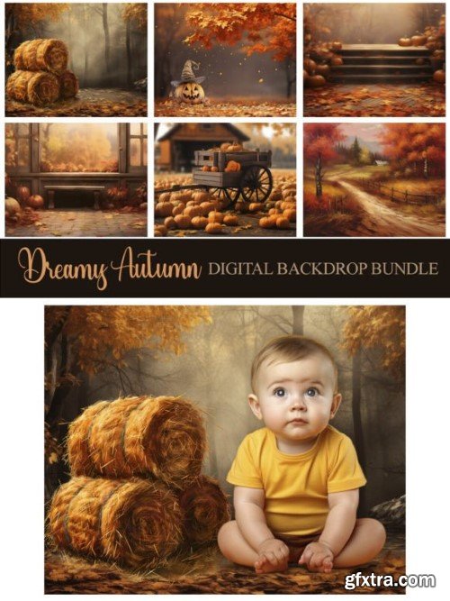 Dreamy Autumn V1 Digital Backdrop Bundle