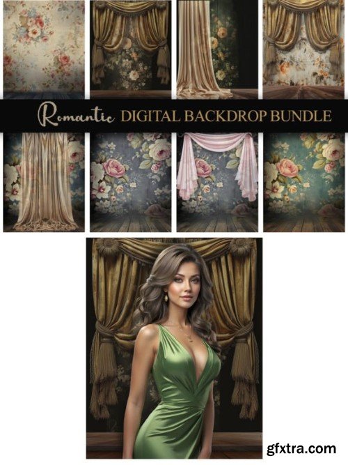 Romantic V1 Digital Backdrop Bundle