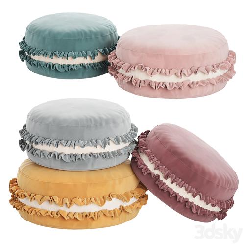 Macaron Pouf, Velour Cookie pillow