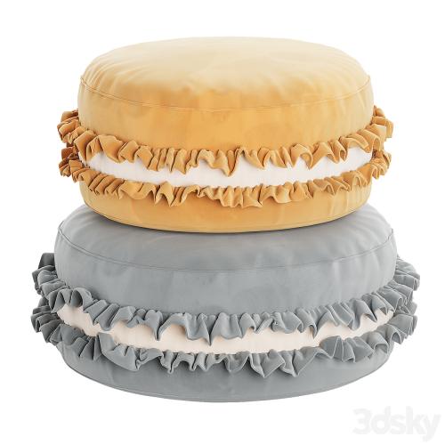 Macaron Pouf, Velour Cookie pillow