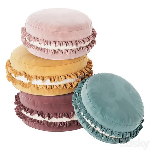 Macaron Pouf, Velour Cookie pillow