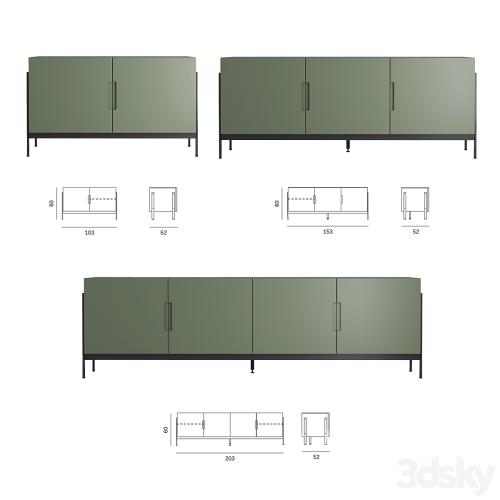 LOW RECTANGULAR FLOAT SIDEBOARD. Novamobili.