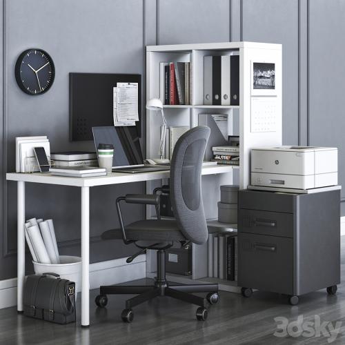 IKEA KALLAX office workplace with FLINTAN chair