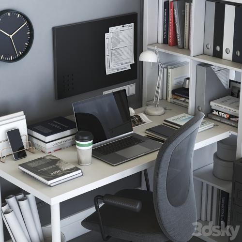 IKEA KALLAX office workplace with FLINTAN chair