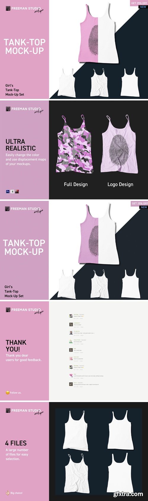 Girl\'s Tank-Top Mock-Up Set 2HX68CS