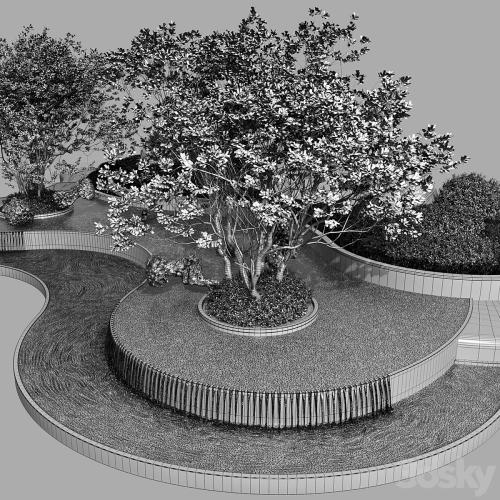 Landscaping Figure with Plants Waterfalls and Fish 1